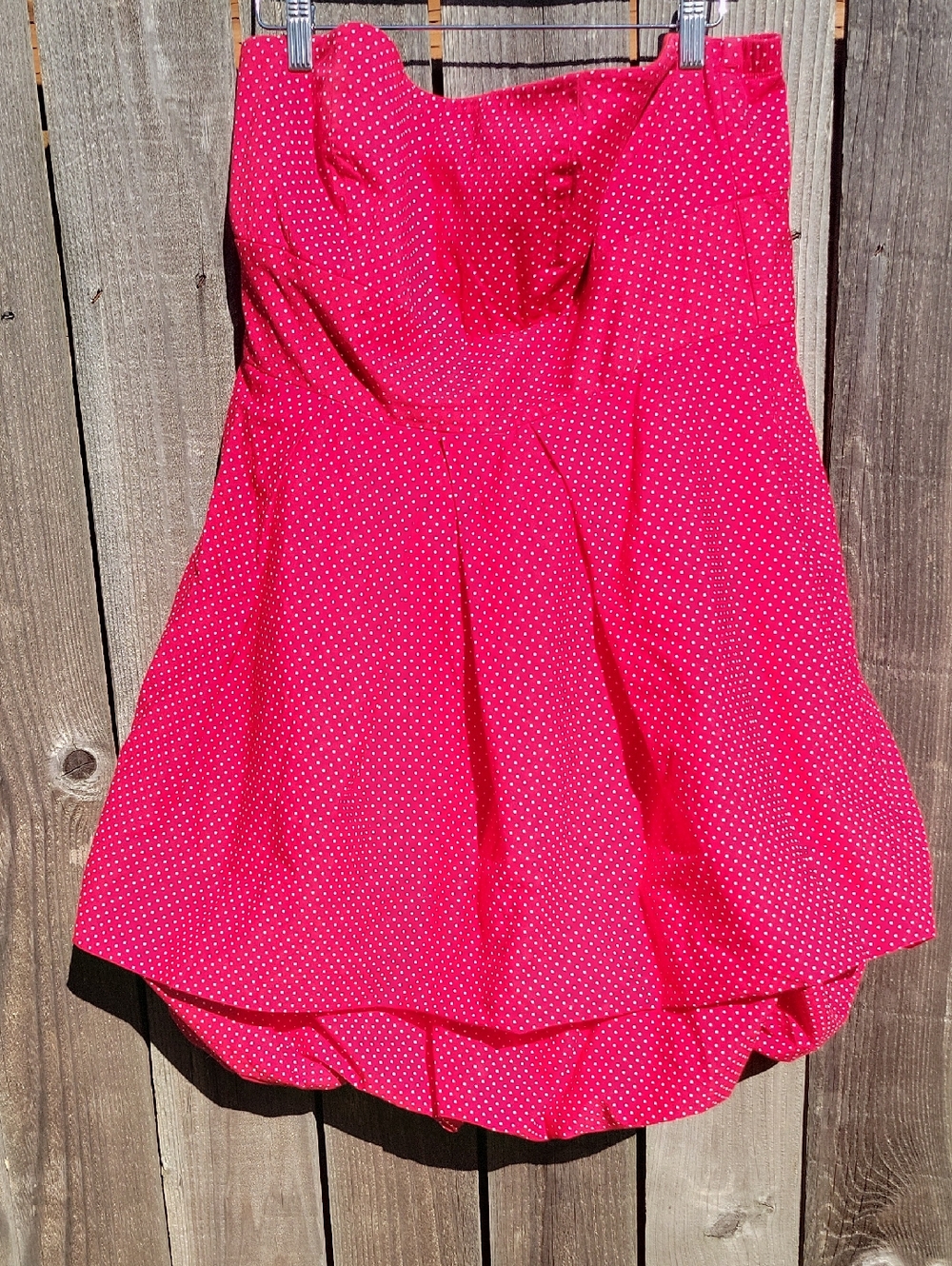 Torrid A Line Strapless Red With White Polka Dot Party Dress Wedding Summer
